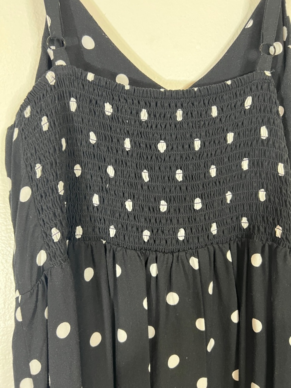 Polka Dot Spaghetti Strap Midi Dress - Black/White - Picture 4 of 4
